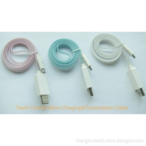 Fashion Design Taichi Colorful Best Visible LED Light USB Data Sync transfer Charger Charging Cable wire line Cabo De Carga